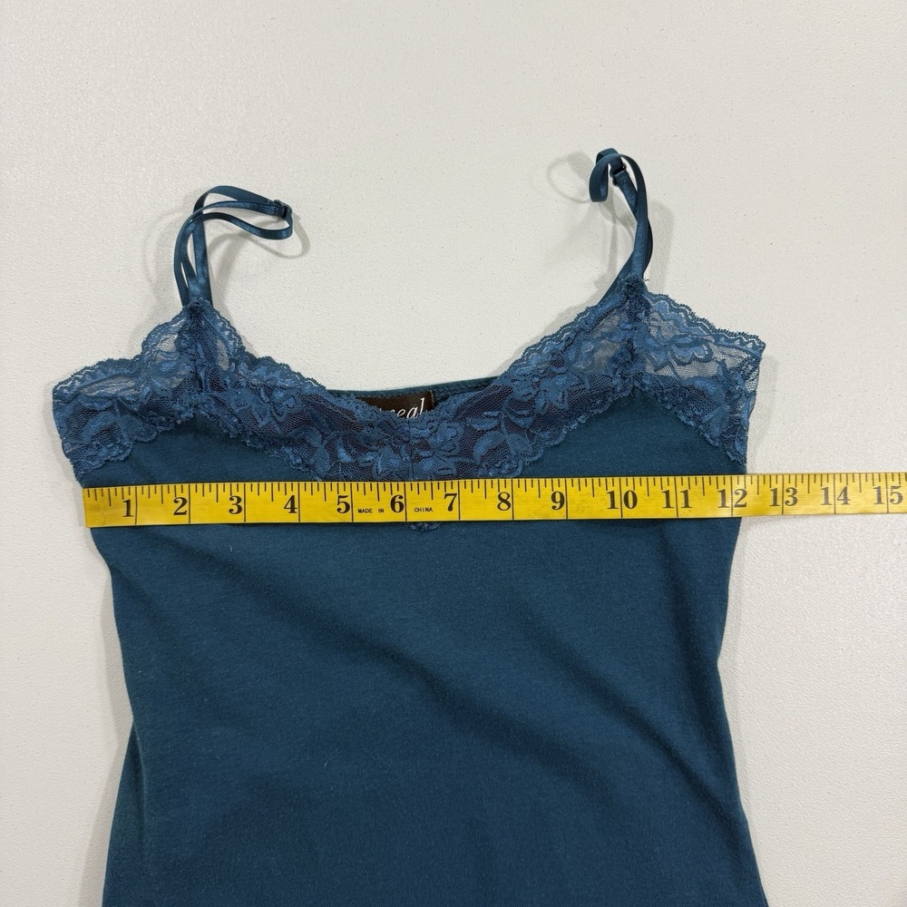 Wet Seal Womens Camisole Tank Top  Small Blue Lace Y2K Fairy Whimsigoth Layering - Picture 8 of 11